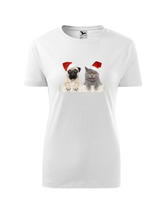 Koszulka damska ŚWIĄTECZNE ZWIERZAKI