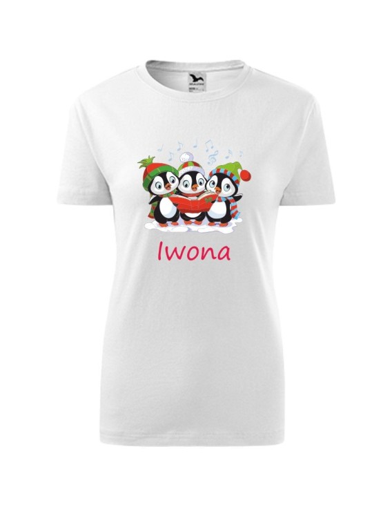 Koszulka damska PINGWINKI KOLĘDNICY