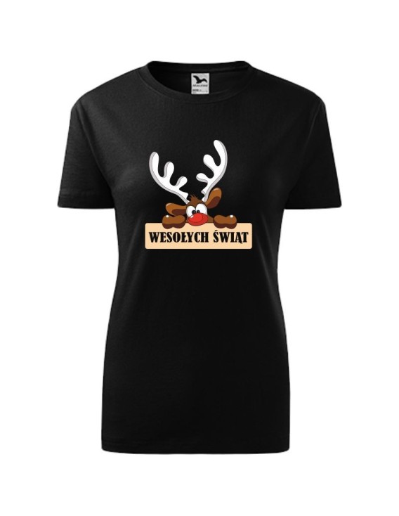 Koszulka damska WESOŁYCH ŚWIĄT (RENIFEREK) 2