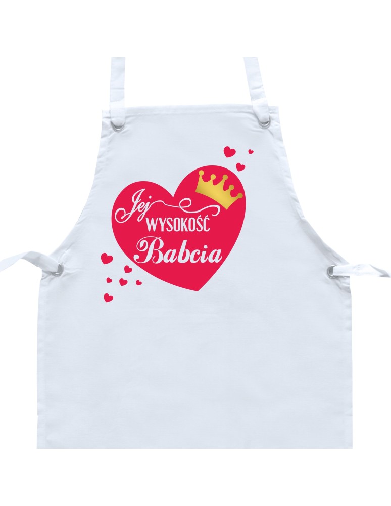 Fartuch kuchenny JEJ WYSOKOŚĆ BABCIA (SERCE)