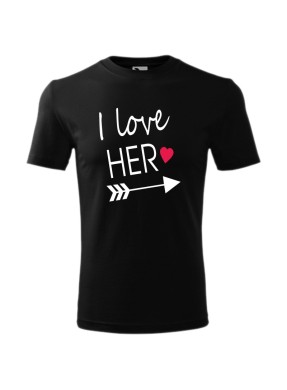 Koszulka męska I LOVE HER
 Kolor koszulki-Granatowy Rozmiar koszulki-XL