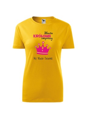 Koszulka damska KRÓLOWA IMPREZY - MÓJ WIECZÓR PANIEŃSKI