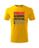 Koszulka męska UWAGA! ALKOHOL PRZYCZYNĄ PRZYGÓD
