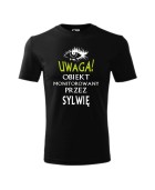 Koszulka męska z nadrukiem "UWAGA! OBIEKT MONITOROWANY"