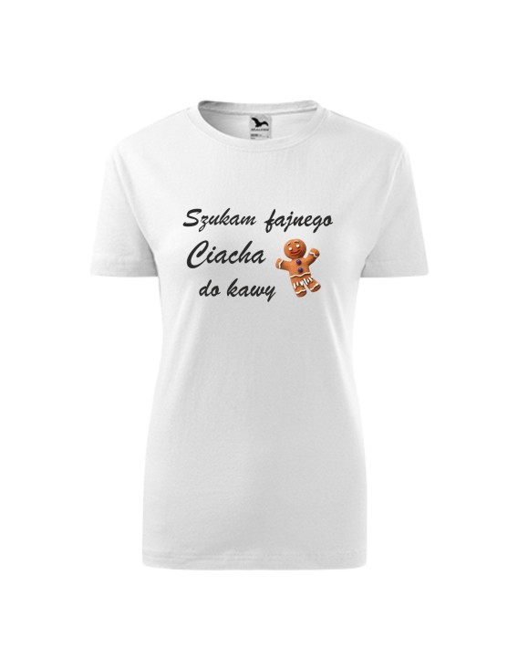 Koszulka damska SZUKAM FAJNEGO CIACHA DO KAWY