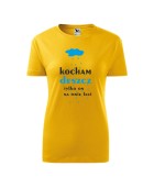 Koszulka damska KOCHAM DESZCZ (TYLKO ON NA MNIE LECI)