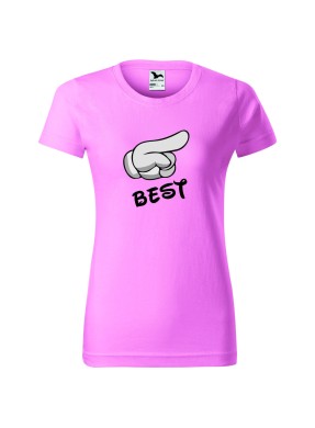 Koszulka damska z nadrukiem BEST (ŁAPKA)