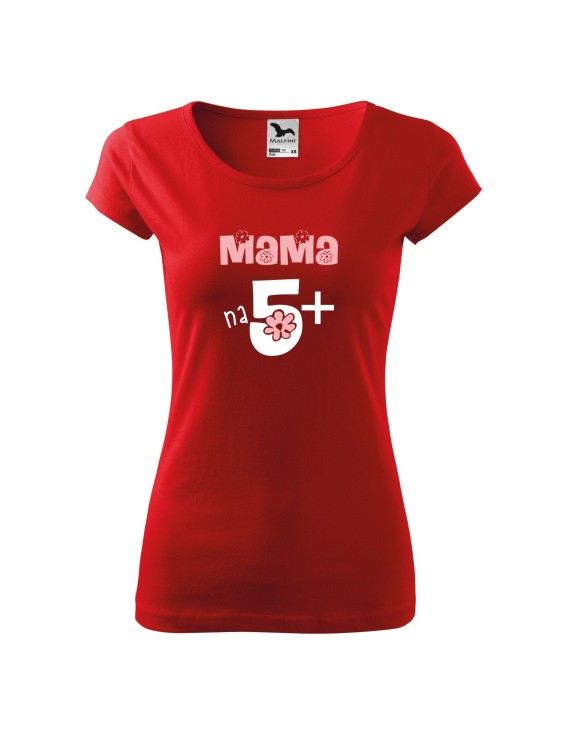 Koszulka damska z nadrukiem MAMA NA 5+