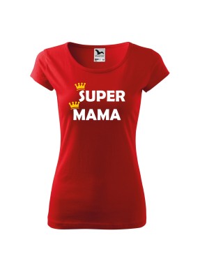 Koszulka damska z nadrukiem SUPER MAMA