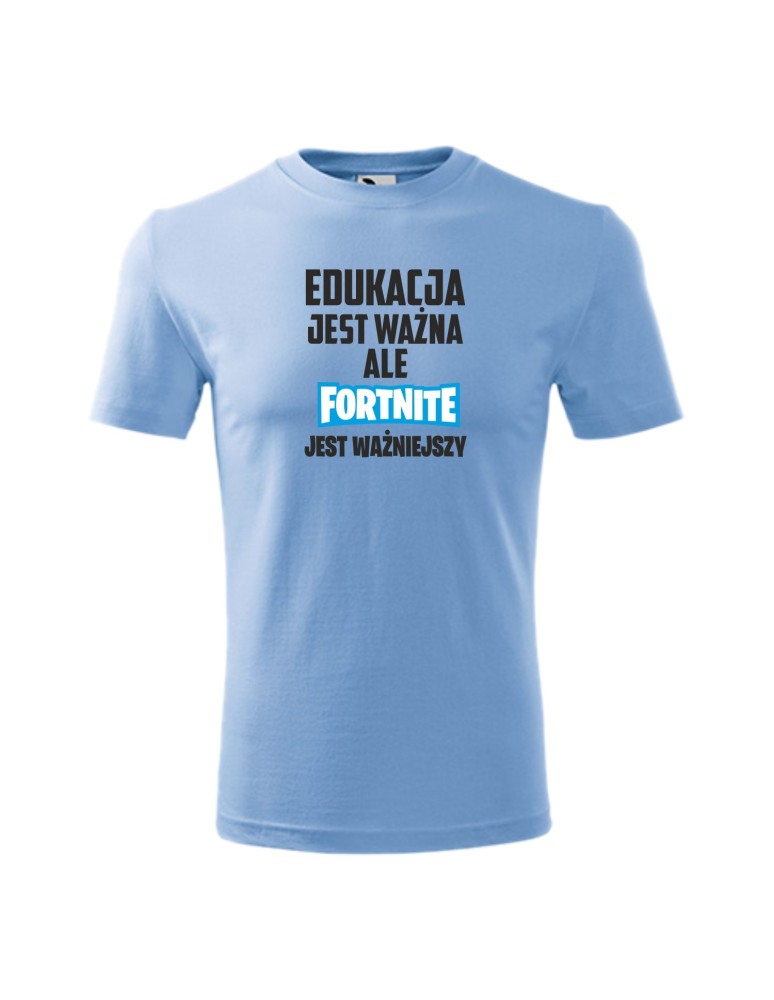 Koszulka męska EDUKACJA JEST WAŻNA ALE FORTNITE JEST WAŻNIEJSZY