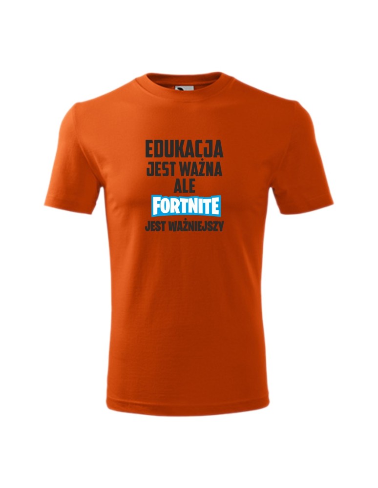 Koszulka męska EDUKACJA JEST WAŻNA ALE FORTNITE JEST WAŻNIEJSZY