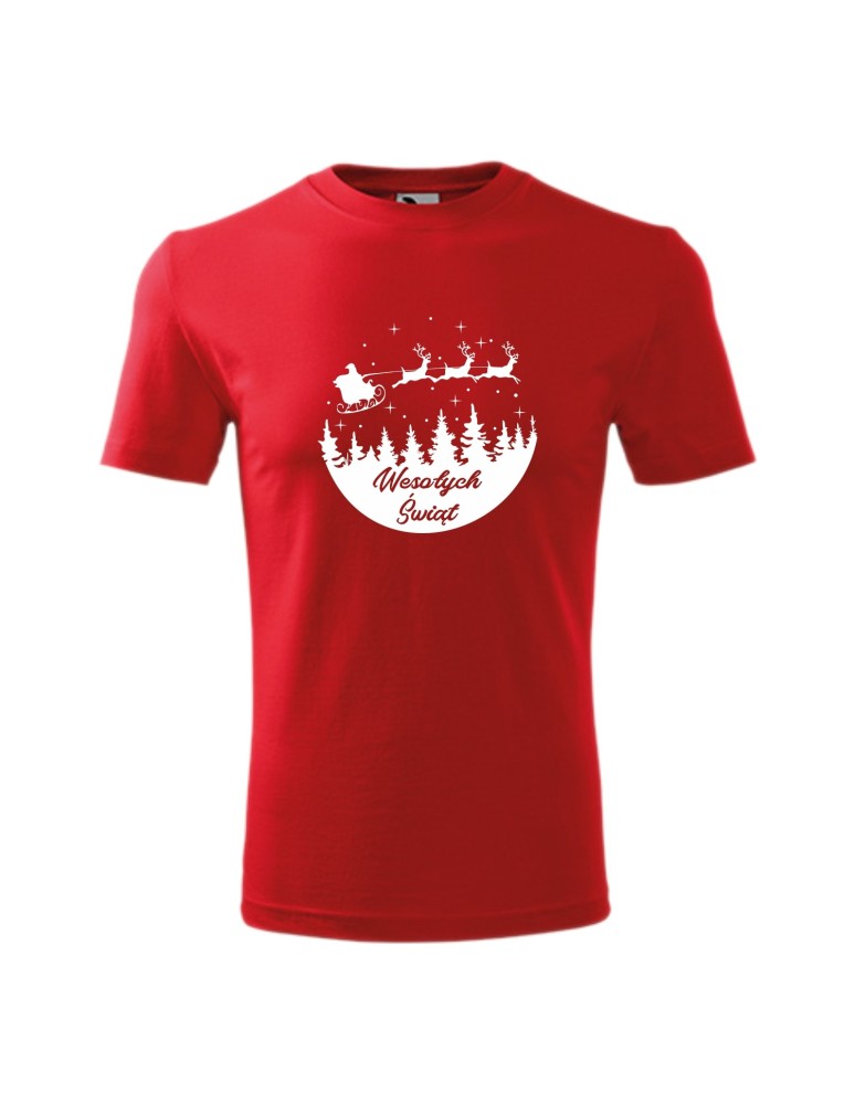 Koszulka męska z nadrukiem MIKOŁAJ W SANIACH