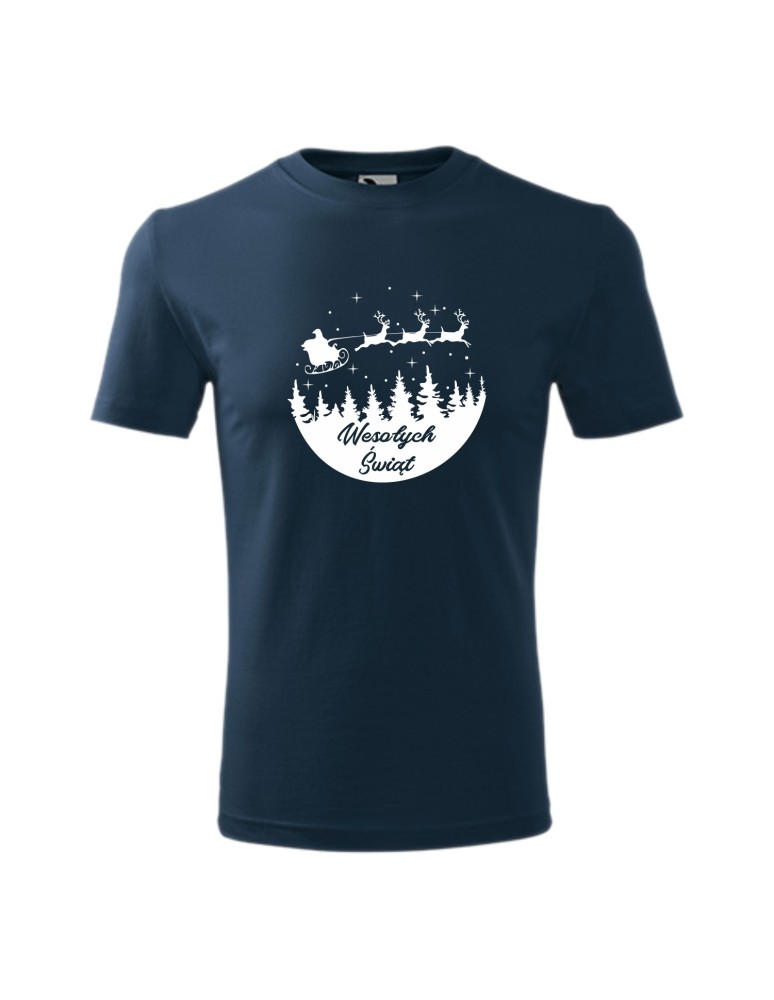 Koszulka męska z nadrukiem MIKOŁAJ W SANIACH