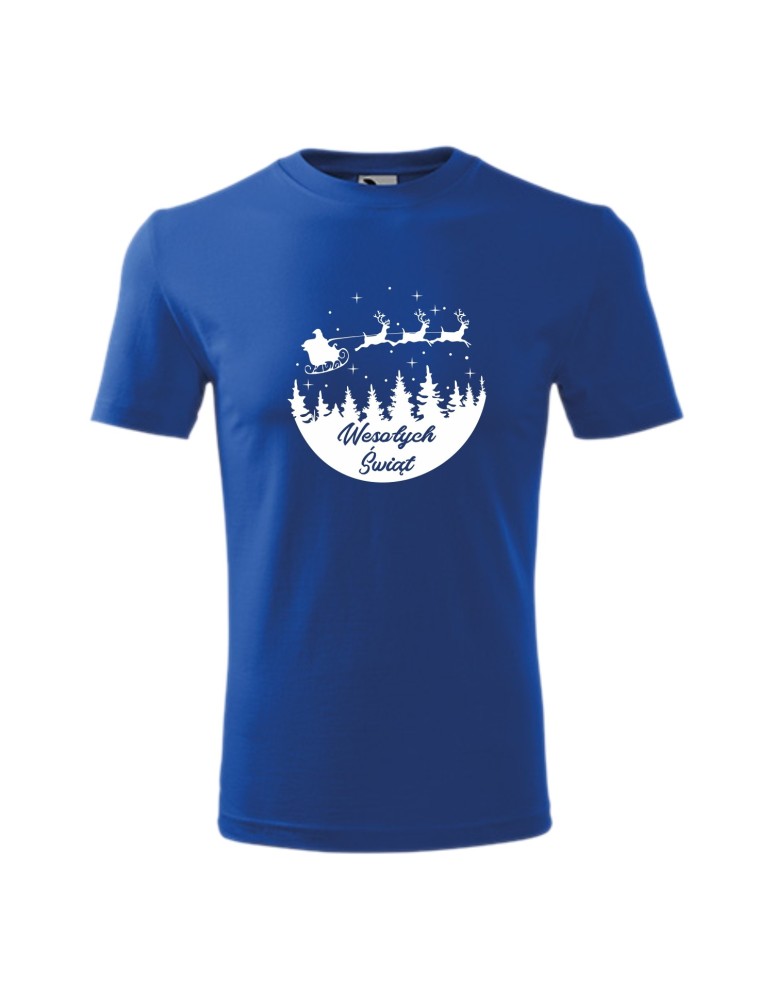 Koszulka męska z nadrukiem MIKOŁAJ W SANIACH