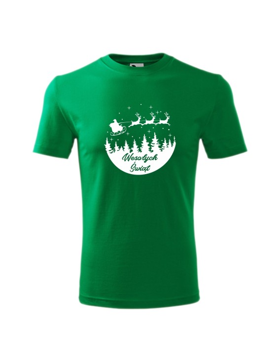 Koszulka męska z nadrukiem MIKOŁAJ W SANIACH