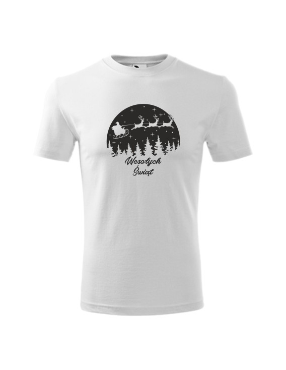 Koszulka męska z nadrukiem MIKOŁAJ W SANIACH