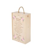 SKRZYNKA DREWNIANA NA WINO I KIELISZKI PODZIĘKOWANIE