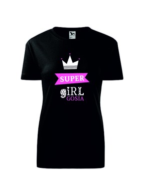 Koszulka damska z nadrukiem SUPERGIRL (korona)
