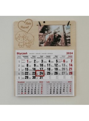Kalendarz dla par ze zdjęciem na walentynki