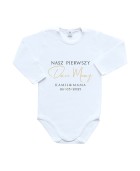 Body dziecięce NASZ PIERWSZY DZIEŃ MAMY (ZŁOTY NAPIS)