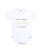 Body dziecięce NASZ PIERWSZY DZIEŃ MAMY (ZŁOTY NAPIS)