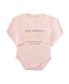Body dziecięce NASZ PIERWSZY DZIEŃ MAMY (ZŁOTY NAPIS)