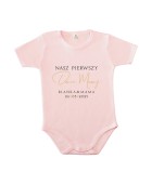 Body dziecięce NASZ PIERWSZY DZIEŃ MAMY (ZŁOTY NAPIS)
