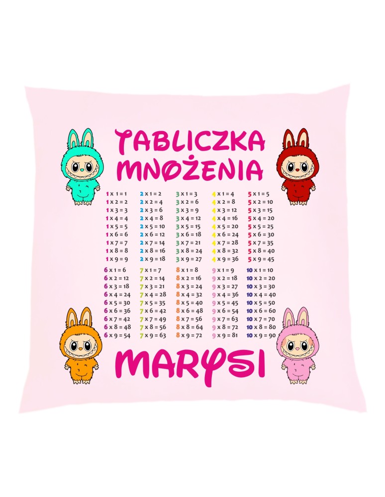 Poduszka TABLICZKA MNOŻENIA LABUBU