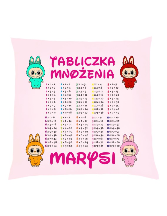 Poduszka TABLICZKA MNOŻENIA LABUBU