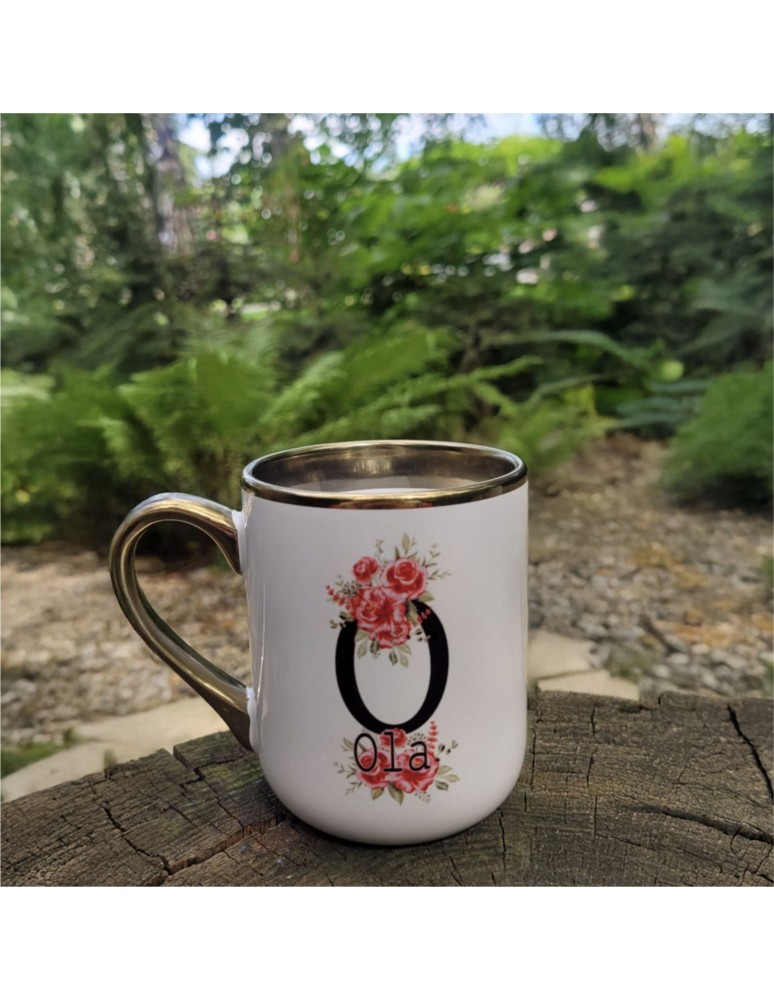 Kubek zwykły ze złotym uszkiem