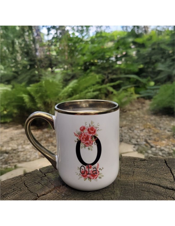 Kubek zwykły ze złotym uszkiem