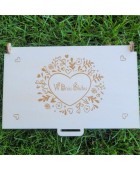 Drewniana pamiątka ślubna (serce4)