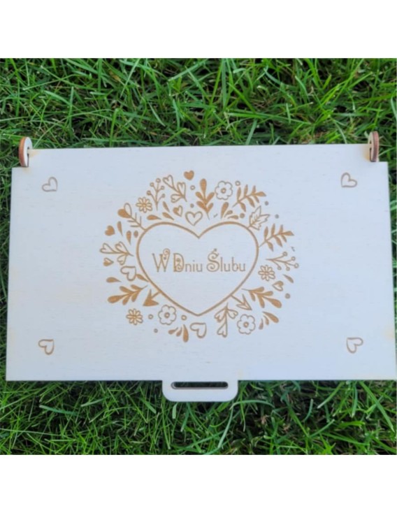 Drewniana pamiątka ślubna (serce4)