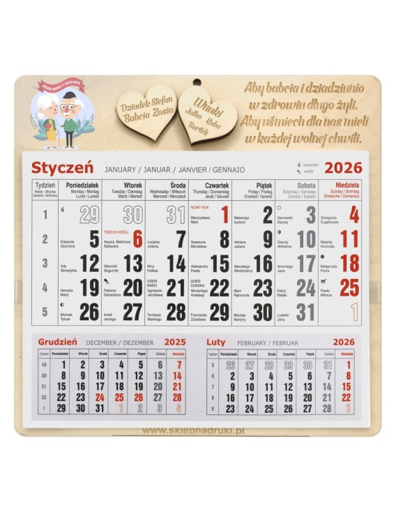 Kalendarz dla BABCI I DZIADKA 3