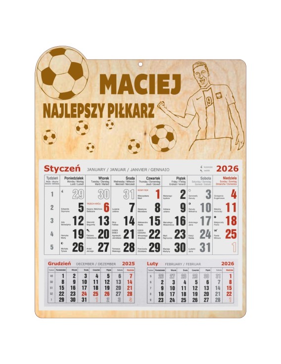 Kalendarz dla najlepszego PIŁKARZA