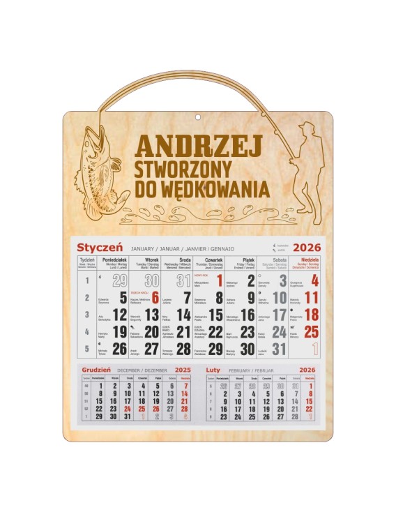 Kalendarz dla prawdziwego WĘDKARZA