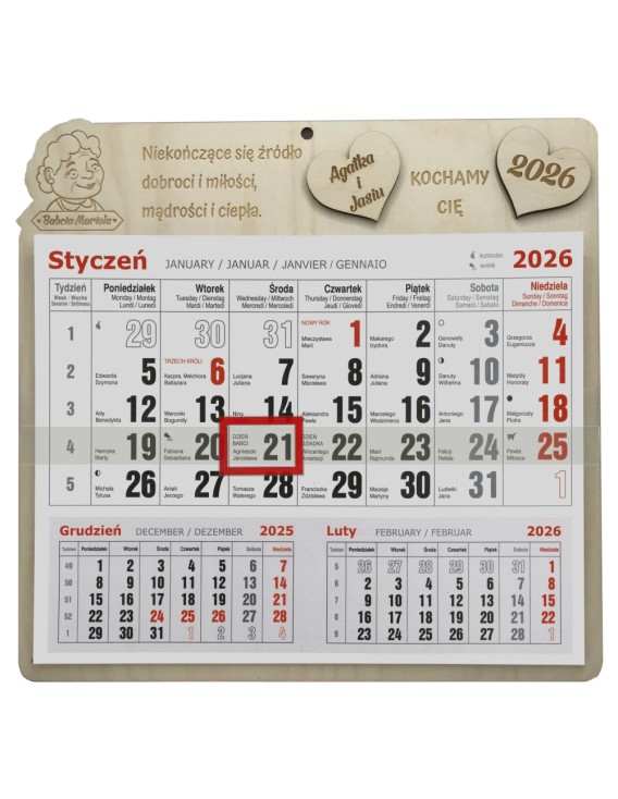 Kalendarz dla BABCI