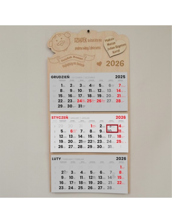 Kalendarz trójdzielny dla DZIADKA