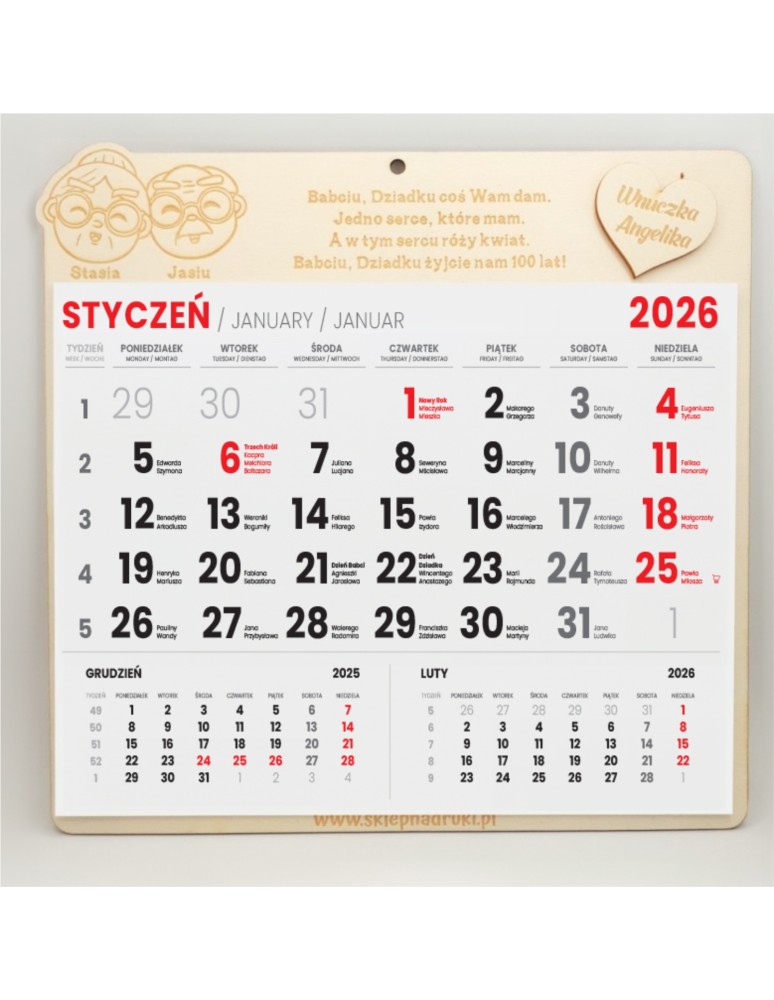 Kalendarz dla BABCI I DZIADKA 2